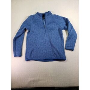 Stormpack Sweater Womens Medium Blue Knit Mock Neck Long Sleeve 1/4 Zip Pullover